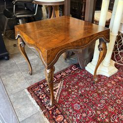 Antique Walnut And Olive Wood, Beautiful Side Table