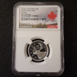 D-DAY 75TH ANNIV.SET2019 CANADA $.25 CARIBOU