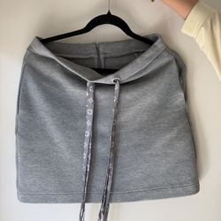 Grey Mini Skirt with Ribbon Detail