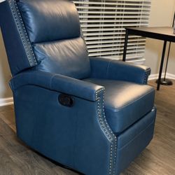 Hyleory Swivel Rocking Recliner Glider Chair, Leather Reclining Rocker Chair with Footrest for Livin