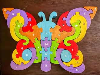 Wooden Butterfly Alphabet Puzzle for Kids