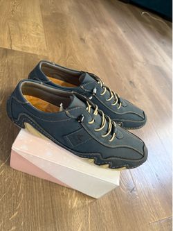 Men’s Salkin leather sneakers dark blue size: men’s 12