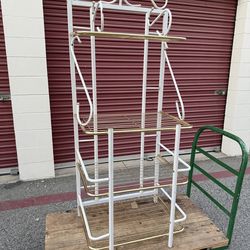 32”w, 18”d, 52”h, Metalic rack Shelves