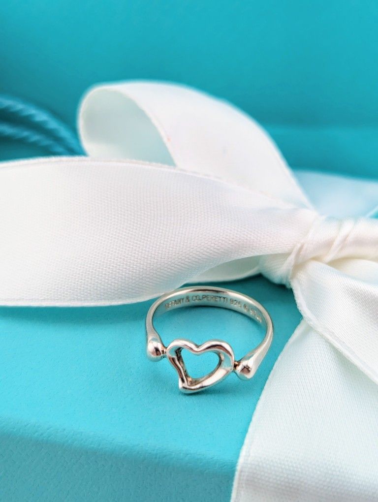 TIFFANY&Co. Ring Open heart Elsa Peretti Spain Silver925