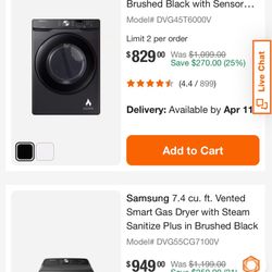 Samsung Washer And Gas ⛽️ Dryer 