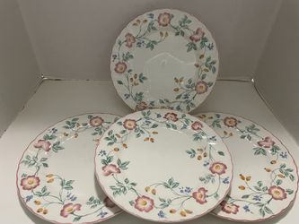 Floral Ceramic Dinner Plates Set of 4