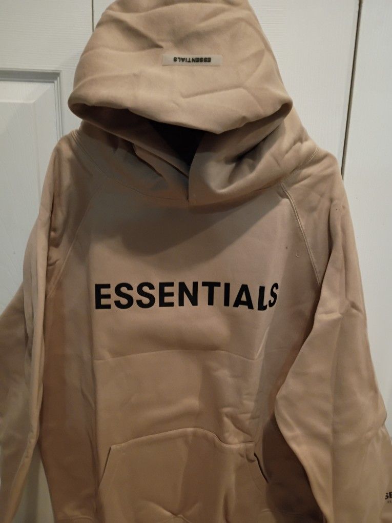 Essential Hoodie Large Tan