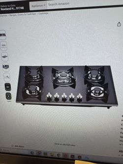 5 Burners Tempered Gas, Drop In 30 In