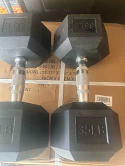 New pair of 35 pounds dumbbells