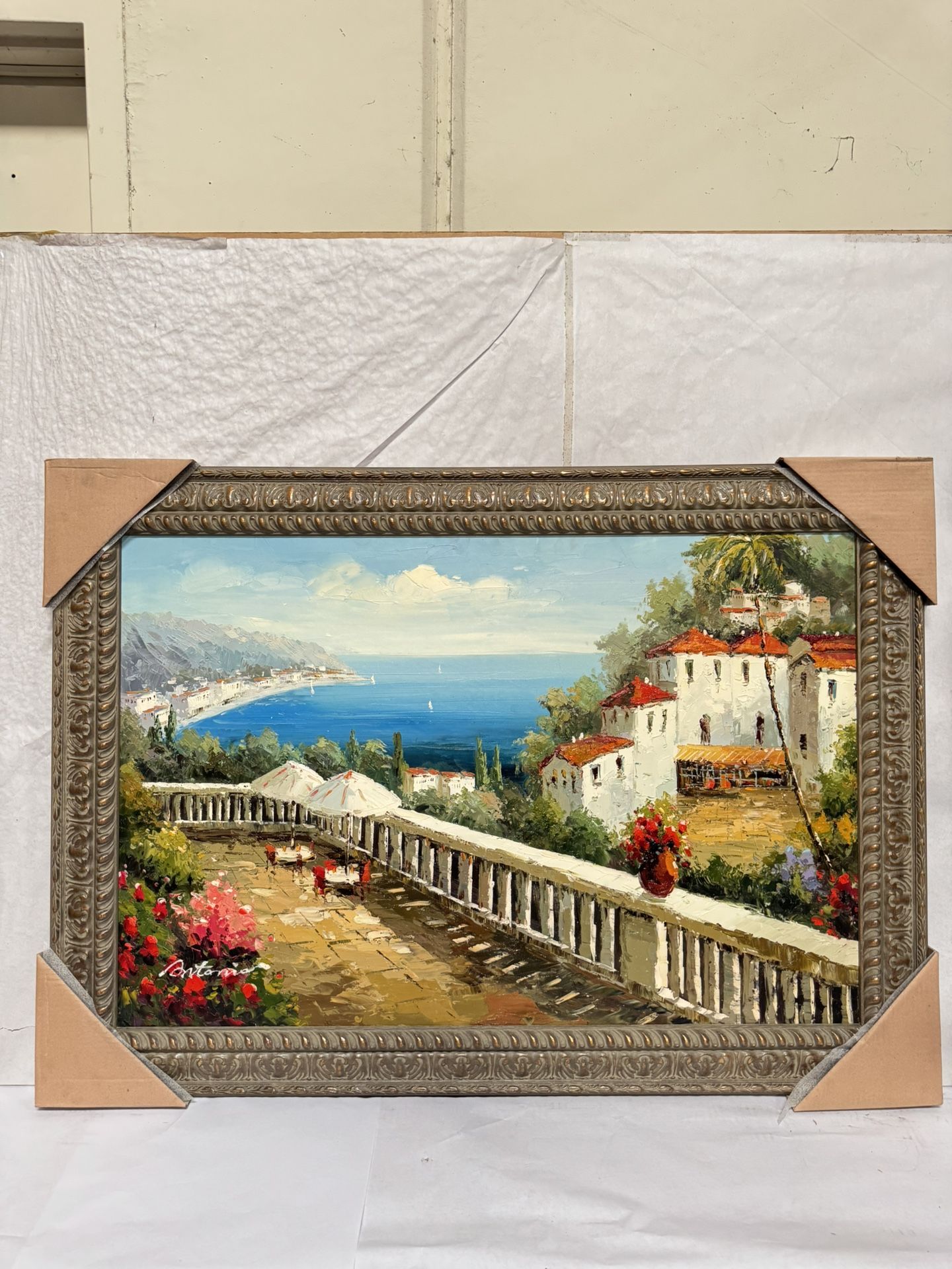 Hand-Painted Oil Painting Wooden Frame 43” x 31”