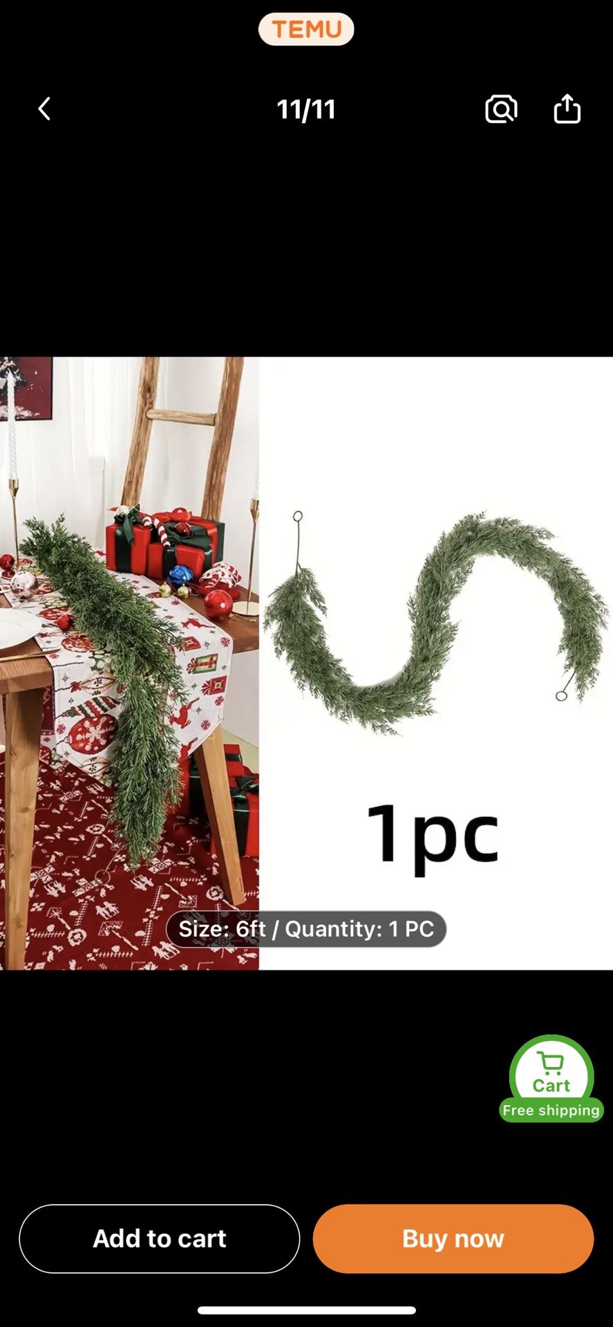 Plastic Pine Garland Interior Decoration, Fake Plant Realistic 6FT Faux Green Garland With For Party Holiday Mantle Stair Indoor Outdo