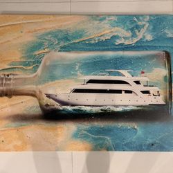 IKONICK “Yacht In A Bottle” Canvas Art – 40” × 30”