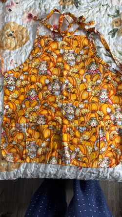 Fall Harvest Pumpkin Scarecrow Kitchen Apron
