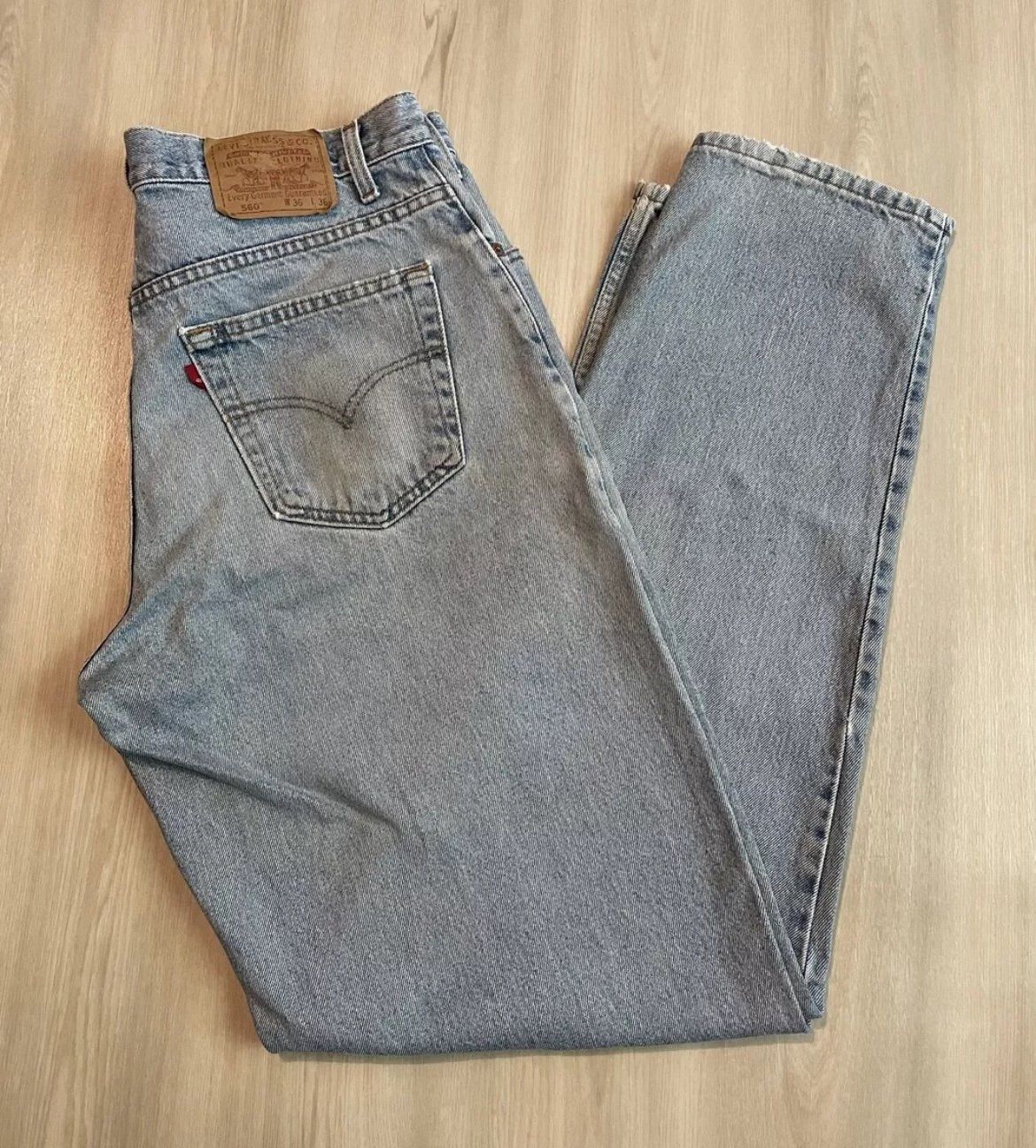 Vintage Levis 560 Jeans Mens 36x36 Blue Denim Loose Fit Tapered Leg Comfort 90s
