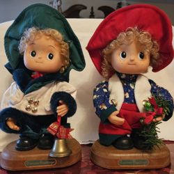 Vintage 12 Inch Animated Christmas Display Figures 