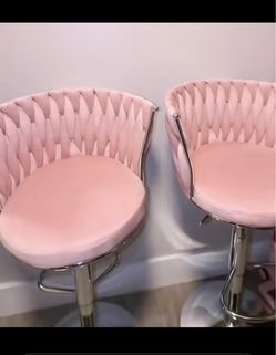 New pink velvet barstools
