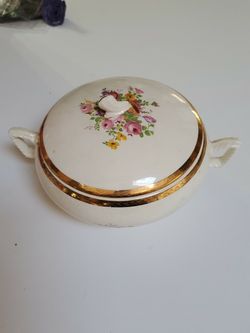 Bowl With Lid 22-K-Gold Royal Etch Gold