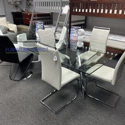 Beautiful Modern Dining Tables On Sale Now With Four Free Chairs. Don’t Miss Out.