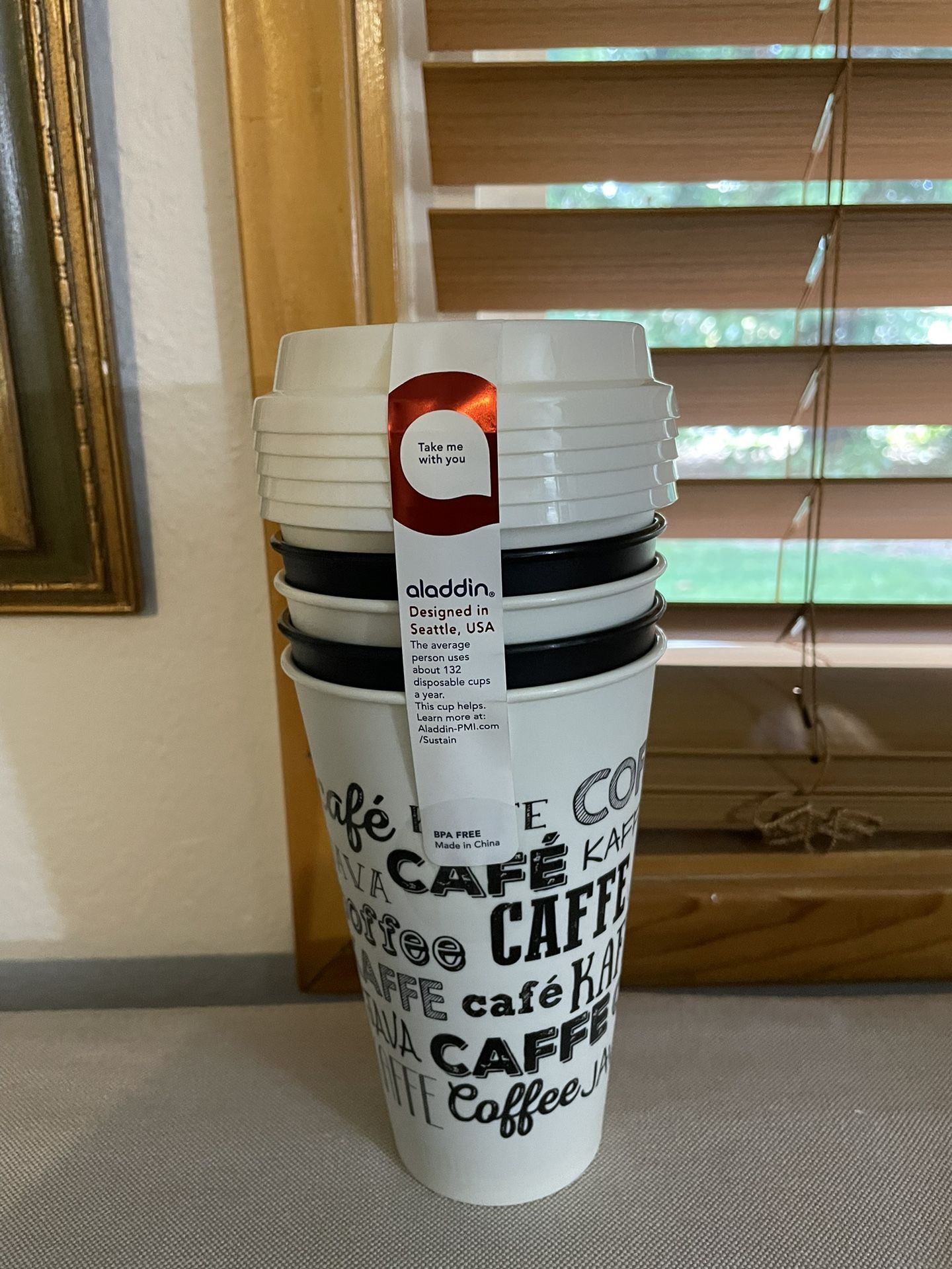 Aladdin 16 oz Reusable Cup 4 pack Coffee-NEW