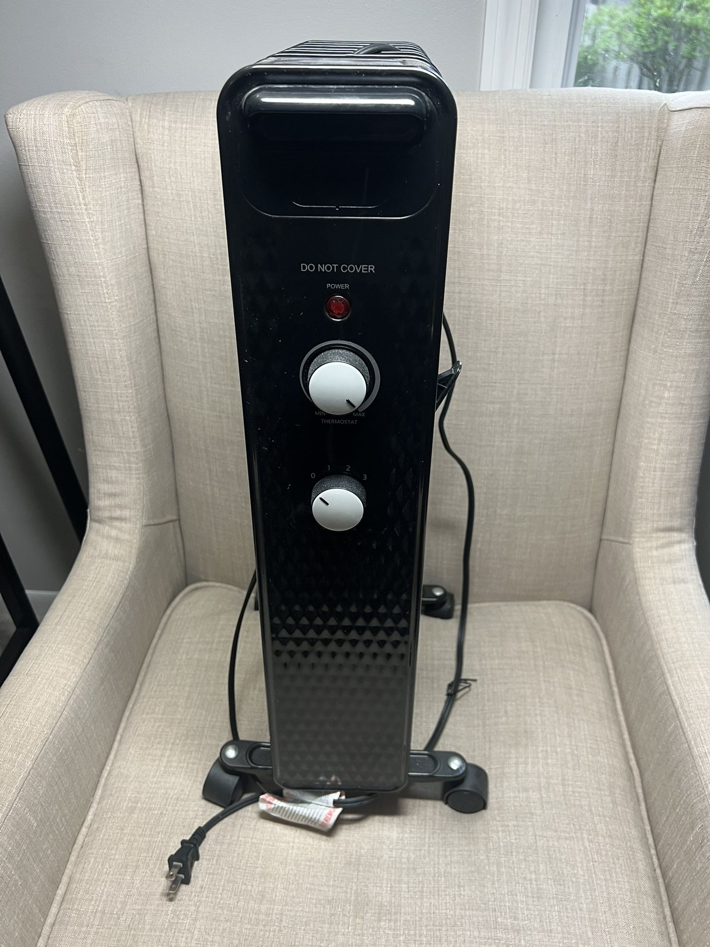 Electric Radiator Heater Mainstays Mechanical Oil Filled In Black