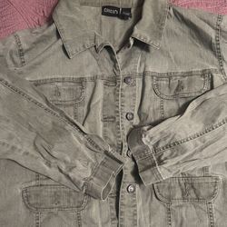 Light Olive Green Denim Jacket 