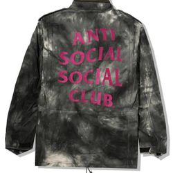 100% Authentic Anti Social Social Club x Alpha Industries M-65 Pink Tie Dye Jacket!