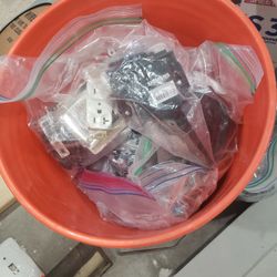 Bucket of electrical items