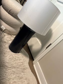 Navy blue lamp with lamp shade