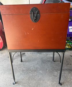 Wood lock chest for storage 2 piece