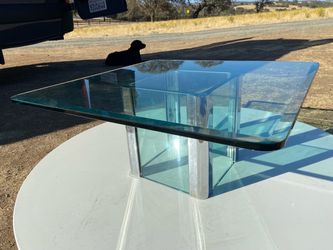 Vintage Mid Century Modern Leon Rosen for Pace Chrome Glass Coffee Table