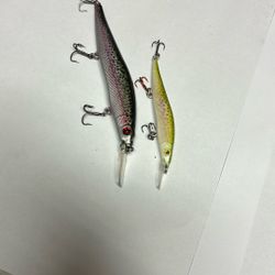  2 Custom Painted Megabass Blank K/o Style Jerkbaits In Rainbow Trout Color 