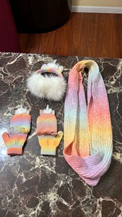 Girls Ombré Colored Winter Accessories Set