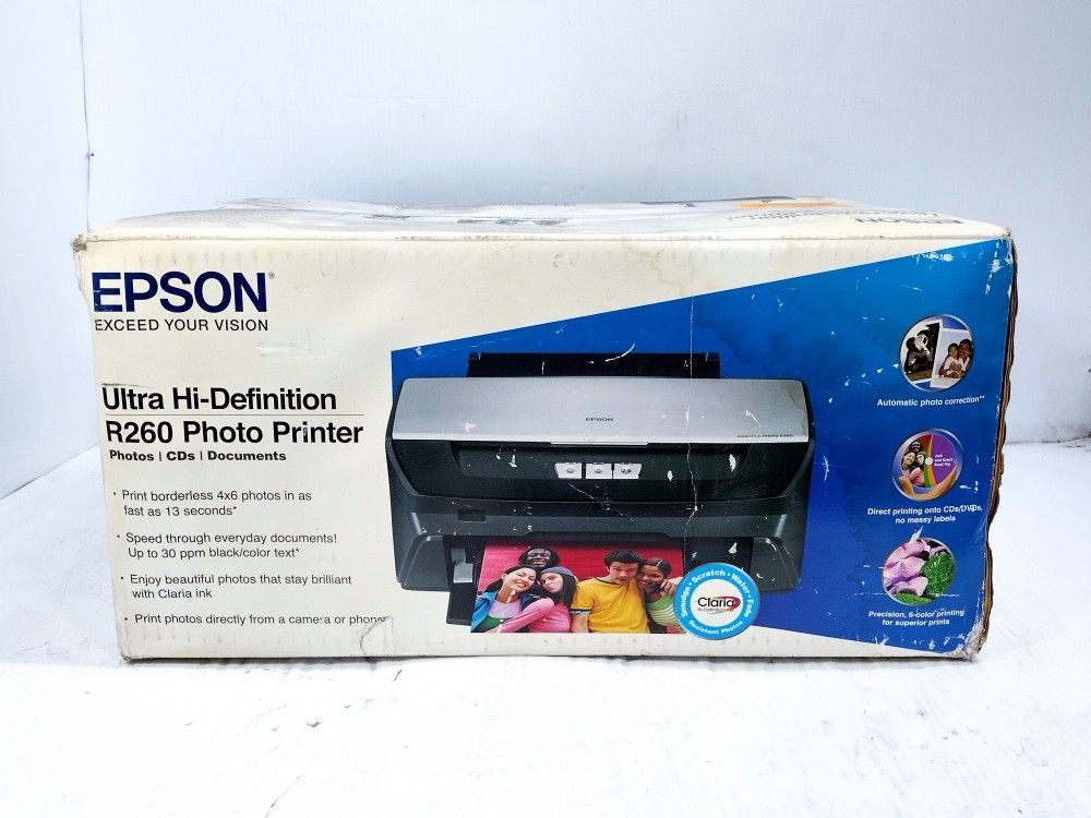 Epson Stylus Photo Ultra Hi-Definition R260 Digital Inkjet Printer Open Box New