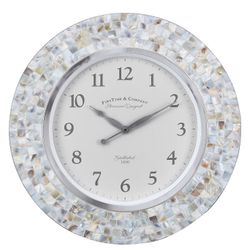 First Time &  Co. Ivory Vivien Pearl Mosaic Clock