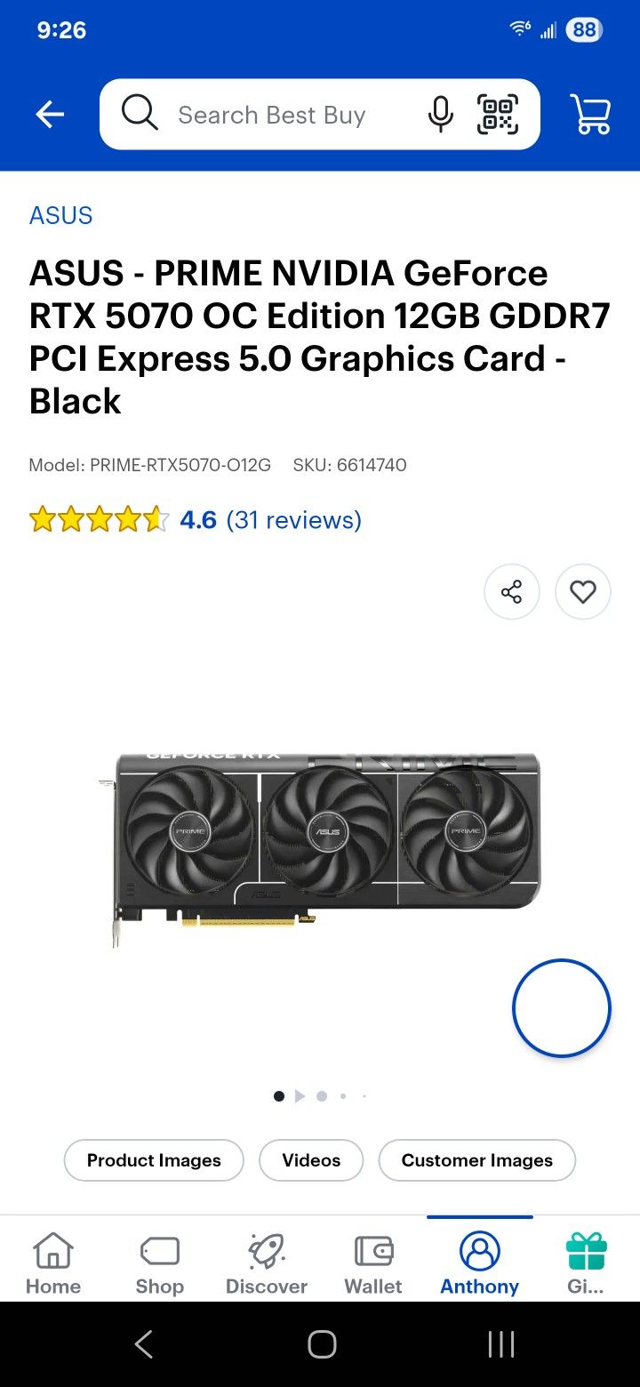 Nvidia 5070 OC 12GB Graphics Card