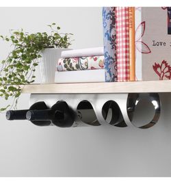 Two 4-Bottle Stainless Steel Wine Racks