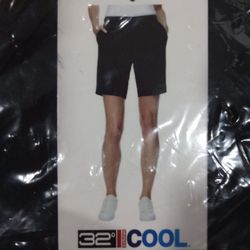 NWT 32 Degrees COOL Women’s Stretch Active Shorts – Black XL (16–18), Gym/Travel