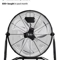 Simple Deluxe 20 Inch 3-Speed High Velocity Heavy Duty Metal Industrial Floor Fan for Warehouse, Workshop, Factory and Basement, Black, 1 Pack