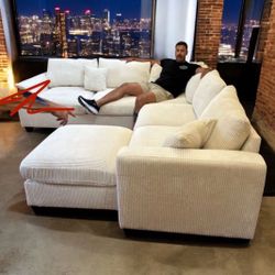 New In Pkg! Super Comfy Sofa Sectional With Ottoman! 