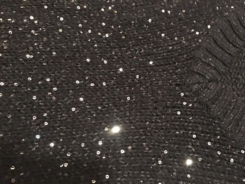 Black sparkly high low sweater