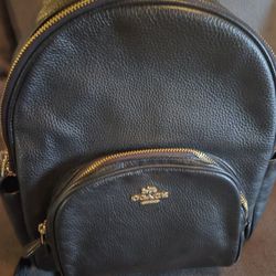 Coach Black Leather  Backpack