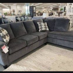 Abinger Dark Long Sectional With Chaise 👍 Brand New💥 Living Room