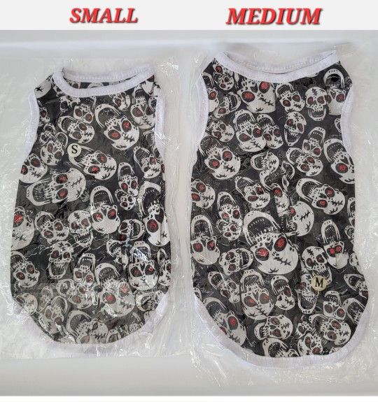 SKULL DOG PUPPY CAT PET VEST CLOTHES APPAREL HALLOWEEN
