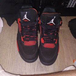 Air Jordans Retro 5 Red Thunder Red And Black Size 10