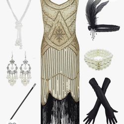 1920’s Flappers Dress & Accessories 