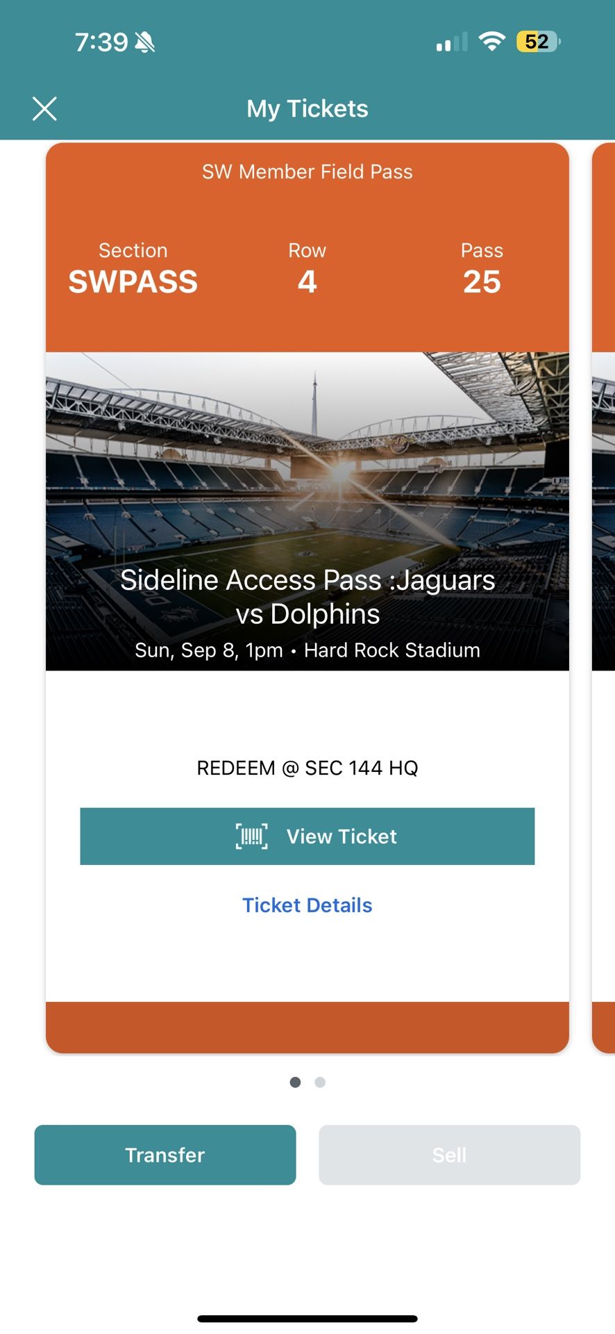 Jaguars Vs Dolphins Sideline Access Tickets