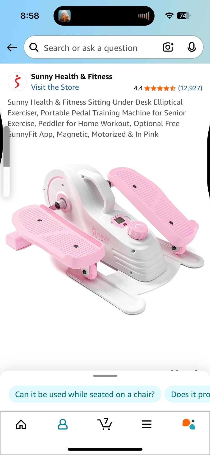 pink foot pedal workout machine