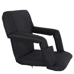Portable Stadium Seat for Bleachers and Bench 5-Reclining Adjustable Positions Foldable Chair