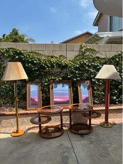 1980s vintage postmodern lamp and tables