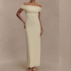 Meshki Off The Shoulder Dress - Yellow